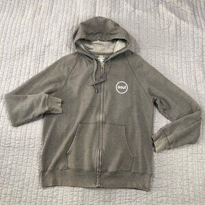 4/$15 Hanes Nano Hoodie Men Medium Gray OSU Graphic Rainbow Dots Zipper Front